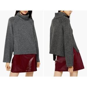 Topshop gray knit turtleneck oversized sweater US 0-2
